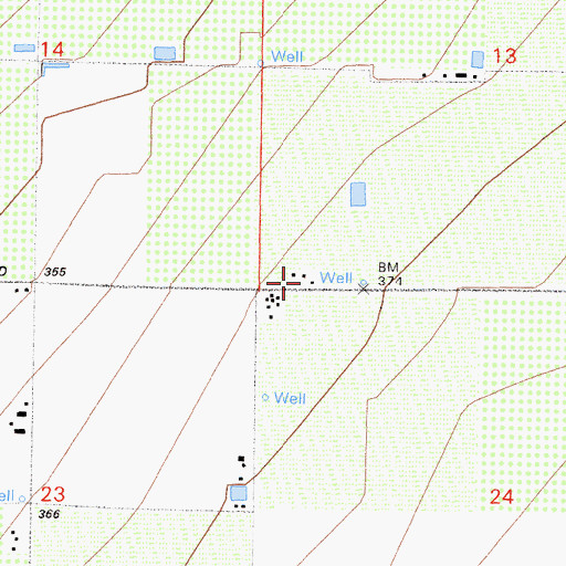 Topographic Map of Teel Ranch, CA