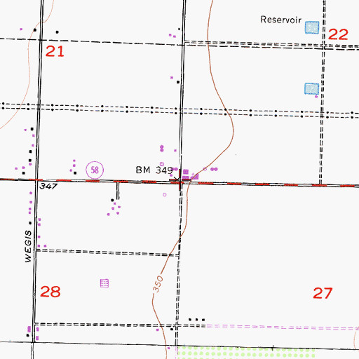 Topographic Map of White Church, CA