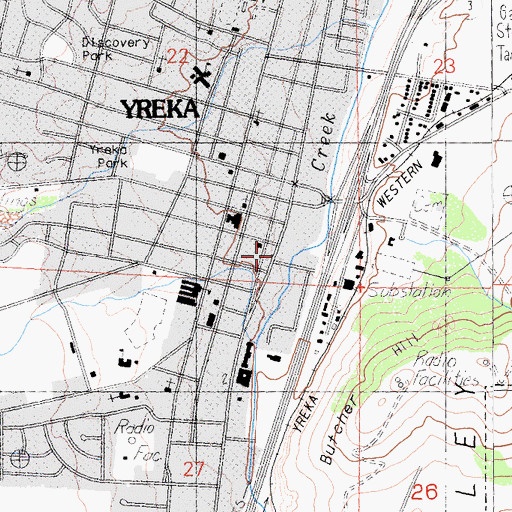 Topographic Map of Bottling Works Mall Shopping Center, CA