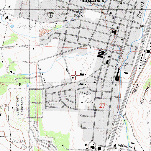 Topographic Map of Evergreen Elementary School, CA