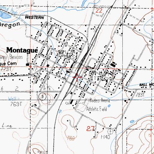 Topographic Map of Montague City Hall, CA