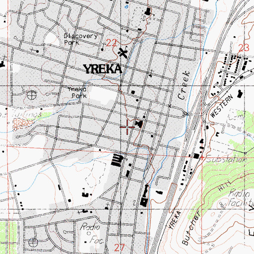 Topographic Map of Siskiyou County Courthouse, CA