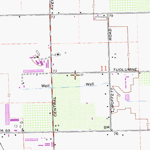 Topographic Map of Central School (historical), CA