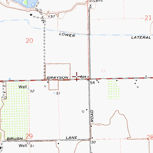 Topographic Map of Laird School (historical), CA