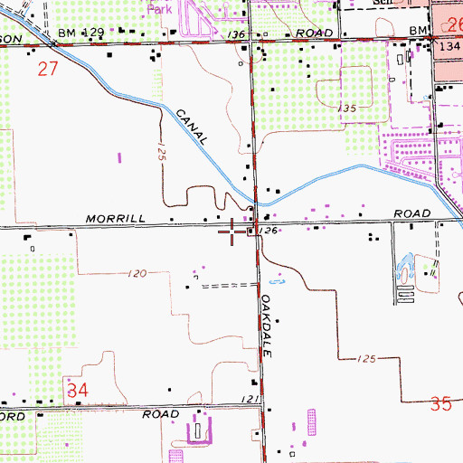 Topographic Map of McHenry School (historical), CA