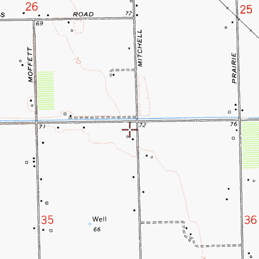 Topographic Map of Mitchell School (historical), CA