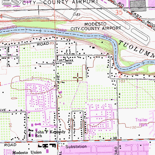 Topographic Map of Riverside School (historical), CA