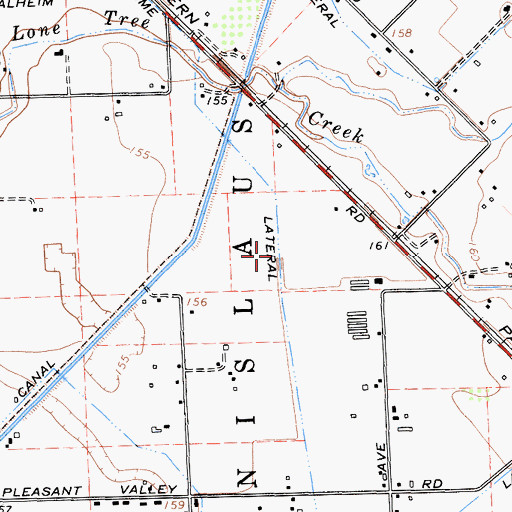 Topographic Map of Thalheim Lateral, CA