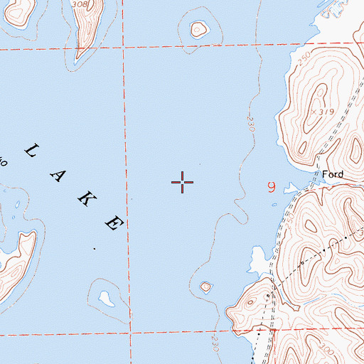 Topographic Map of Three Tree Flat, CA