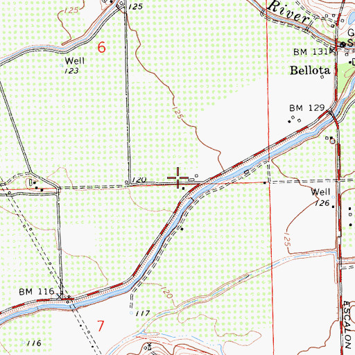 Topographic Map of Bellota School (historical), CA