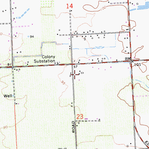 Topographic Map of Brunswick School (historical), CA