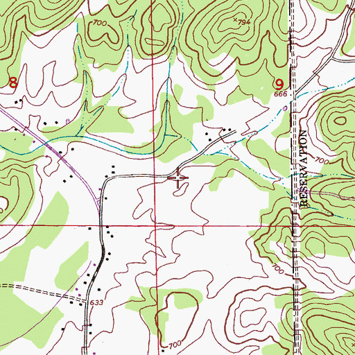 Topographic Map of Blue Eye (historical), AL