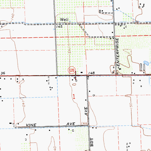 Topographic Map of Enterprise School (historical), CA