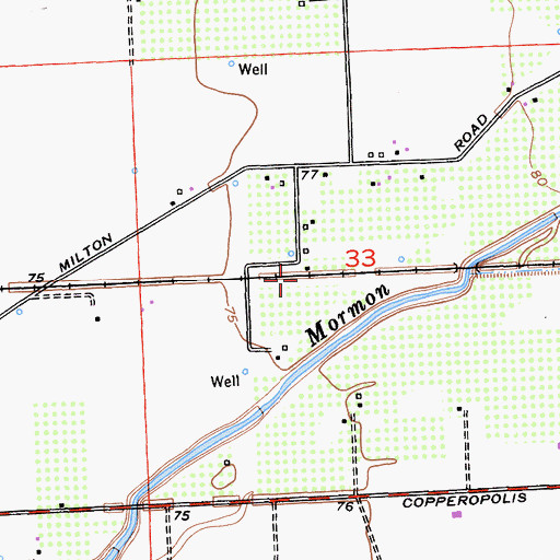 Topographic Map of Holden (historical), CA