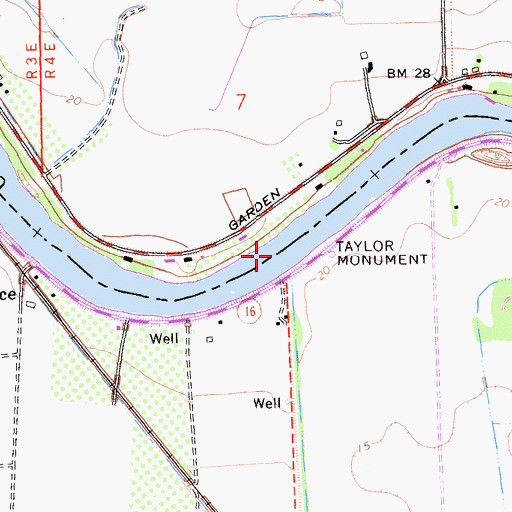 Topographic Map of Dateys Ferry (historical), CA