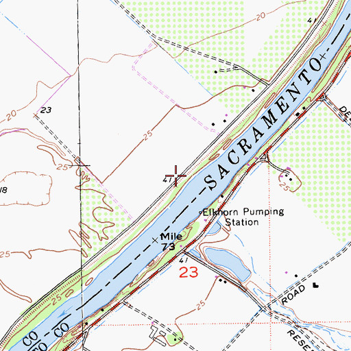 Topographic Map of Elkhorn Weir (historical), CA