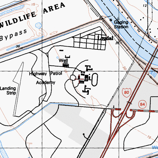 Topographic Map of Highway Patrol Academy, CA