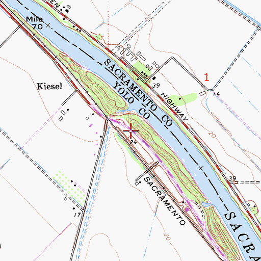 Topographic Map of Twelvemile Bar, CA