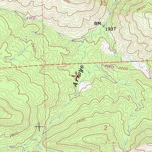 Topographic Map of Pinoso House (historical), CA