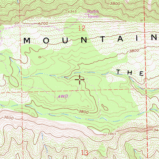 Topographic Map of Shields Cabin (historical), CA