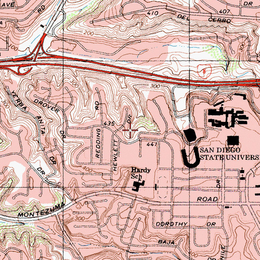 Topographic Map of Chapultepec Residence Hall, CA