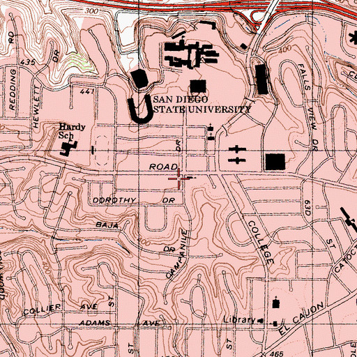 Topographic Map of College Park Presbyterian Church, CA