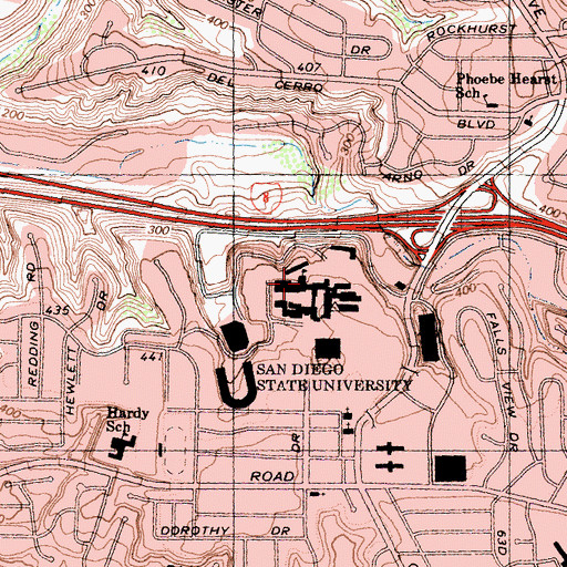 Topographic Map of Hardy Memorial Tower, CA