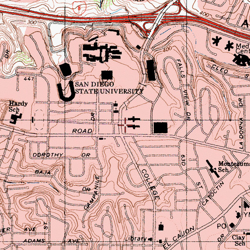 Topographic Map of Maya Residence Hall, CA