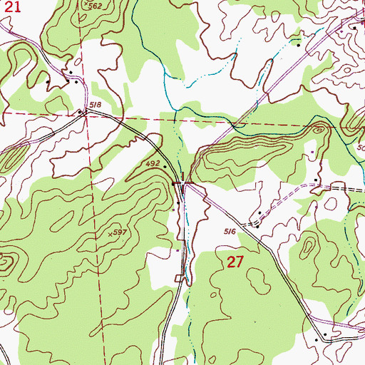 Topographic Map of Minden (historical), AL
