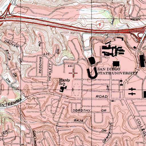 Topographic Map of Peterson Gymnasium, CA