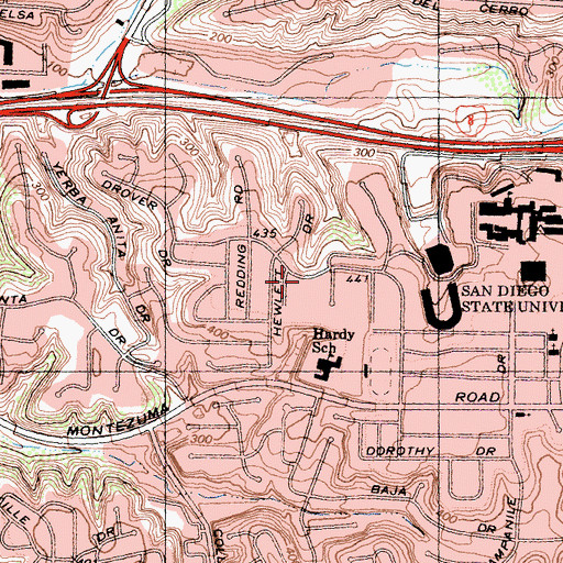 Topographic Map of Toltec Residence Hall, CA