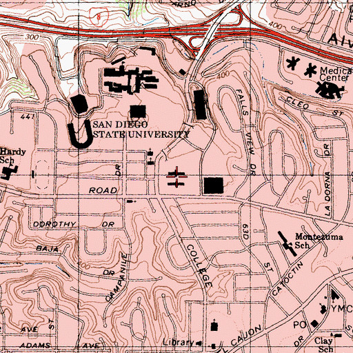 Topographic Map of Zura Residence Hall, CA