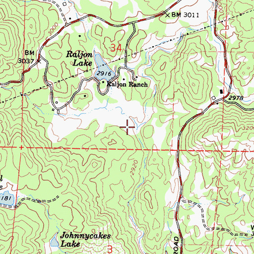 Topographic Map of Bear Hollow Creek, CA