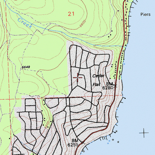 Topographic Map of Cedar Flat, CA