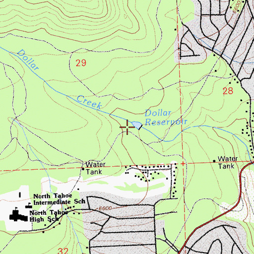Topographic Map of Dollar Reservoir, CA