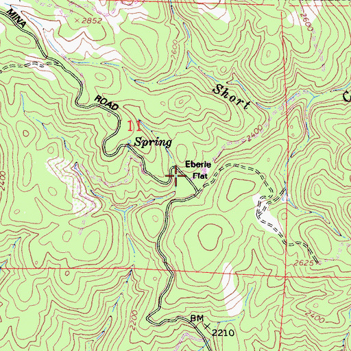 Topographic Map of Eberle Flat, CA