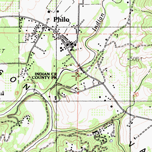 Topographic Map of Indian Creek County Park, CA