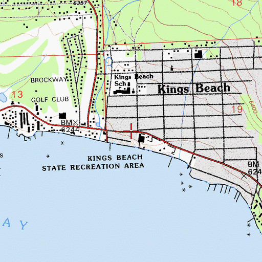 Topographic Map of Kings Beach, CA