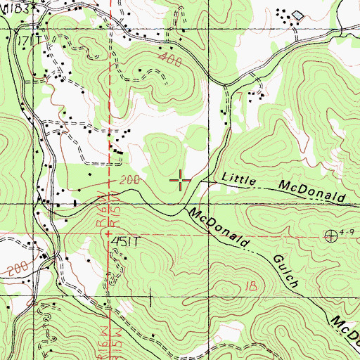 Topographic Map of Little McDonald Gulch, CA