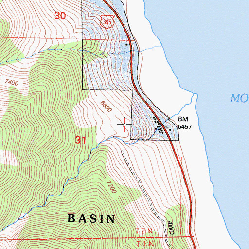 Topographic Map of Mono Lake Post Office (historical), CA