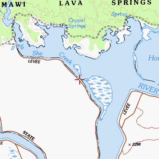 Topographic Map of Ja She Creek, CA