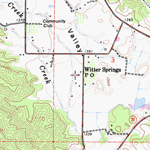 Topographic Map of Witter Springs Post Office, CA