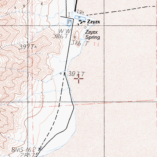 Topographic Map of Zzyzx Spring, CA