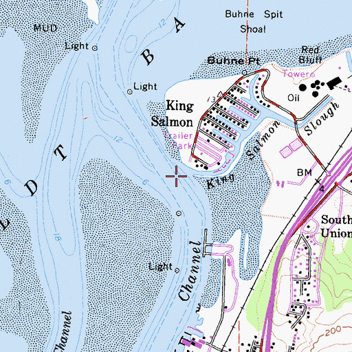 Topographic Map of King Salmon Slough, CA