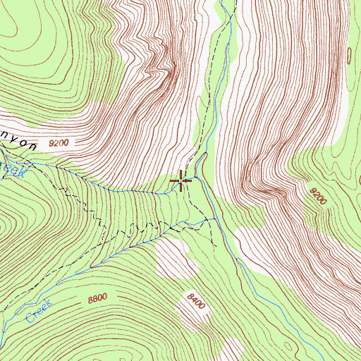 Topographic Map of Lost Canyon Creek, CA