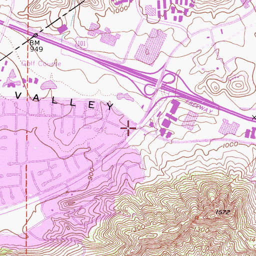 Topographic Map of Westlake Village, CA