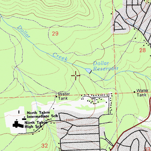 Topographic Map of Tahoe Nordic, CA