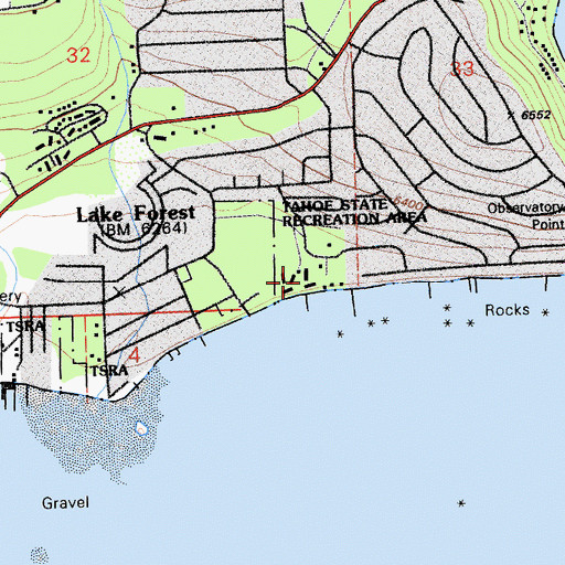Topographic Map of Lake Forest Campground, CA