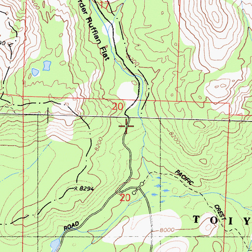 Topographic Map of Blue Lakes Trailhead, CA