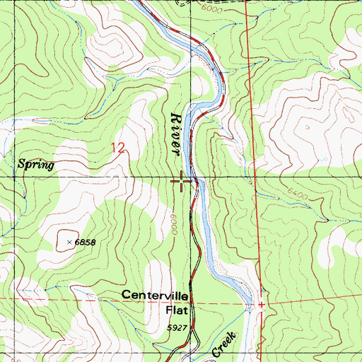 Topographic Map of Centerville Bridge, CA